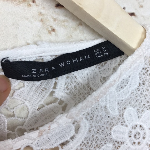 The cutest white lace zara dress!! Size M but fits a... - Depop
